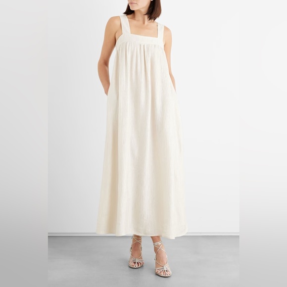 IRIS & INK Dresses & Skirts - IRIS & INK Celeste crinkled-satin midi dress